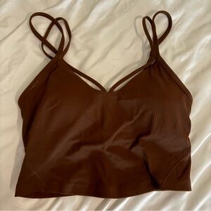 Lululemon Brown Ribbed V-Neck Cami Top Size 6! Worn once!